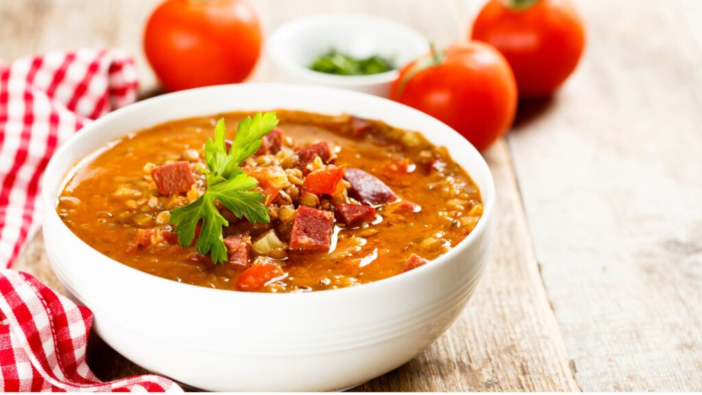 Tomato and lentil soup recipe