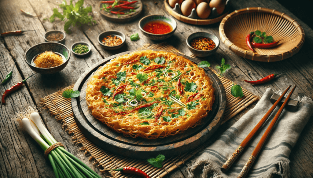 Vietnamese rice paper omelette