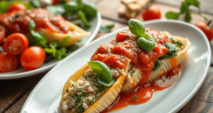 Healthy Stuffed Shells with Chicken